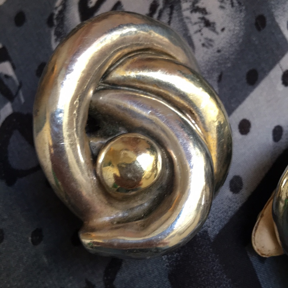 Vintage Sterling silver chunky large Modernist - Picture 3 of 6